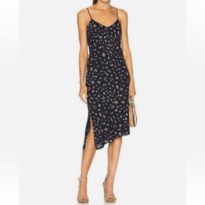 AG Adriano Goldschmied Womens Scarlett Floral Slip Dress Dark Navy Medium